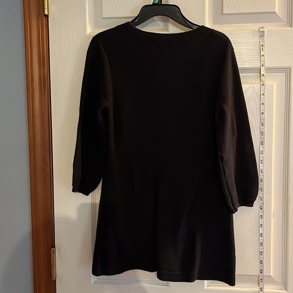 Oh Baby-size S-Black 3 button net 3/4 sleeve cardigan with ribbed trim - Picture 2 of 10